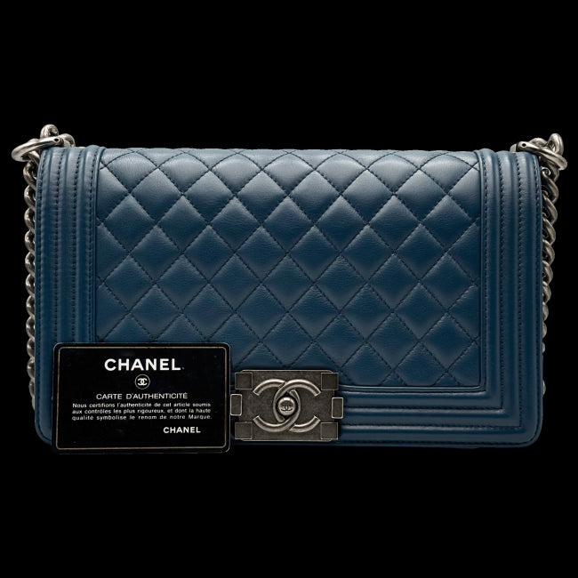 Chanel Le Boy 28 - Cobalto/Lambskin - HW Rodium