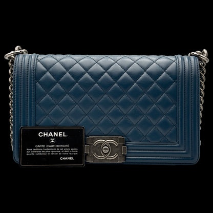Chanel Le Boy 28 - Cobalto/Lambskin - HW Rodium