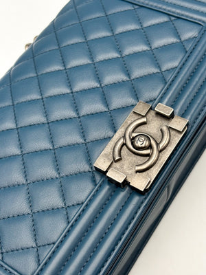 Chanel Le Boy 28 - Cobalto/Lambskin - HW Rodium