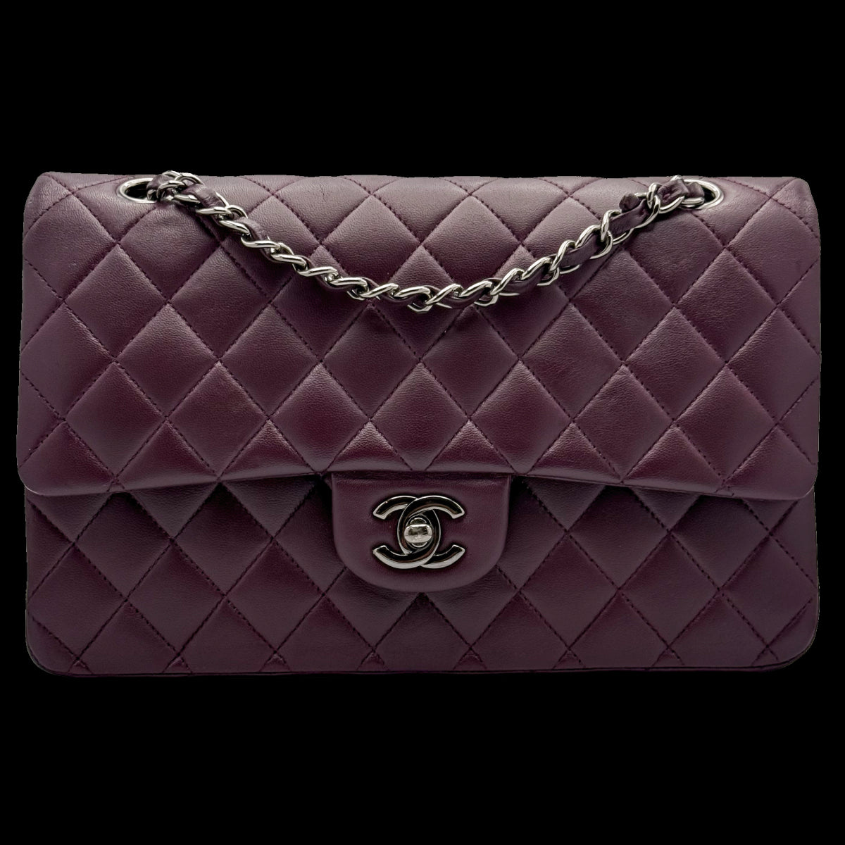 Chanel 11.12 28 - Burgundy Lambskin - HW Silver