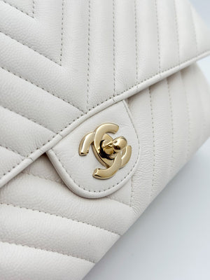 Chanel 11.12 25 - White/Caviar - HW Oro
