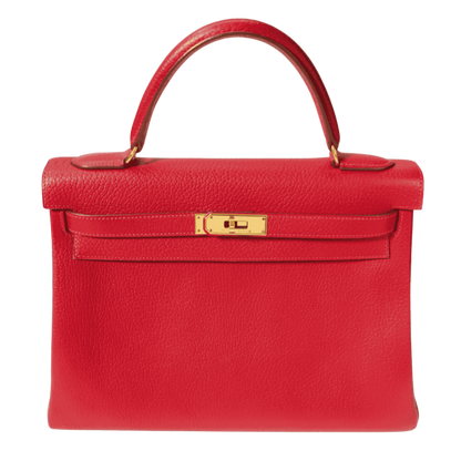 Hermes 32 Retourne Rouge/Togo - HW Gold - Kelly