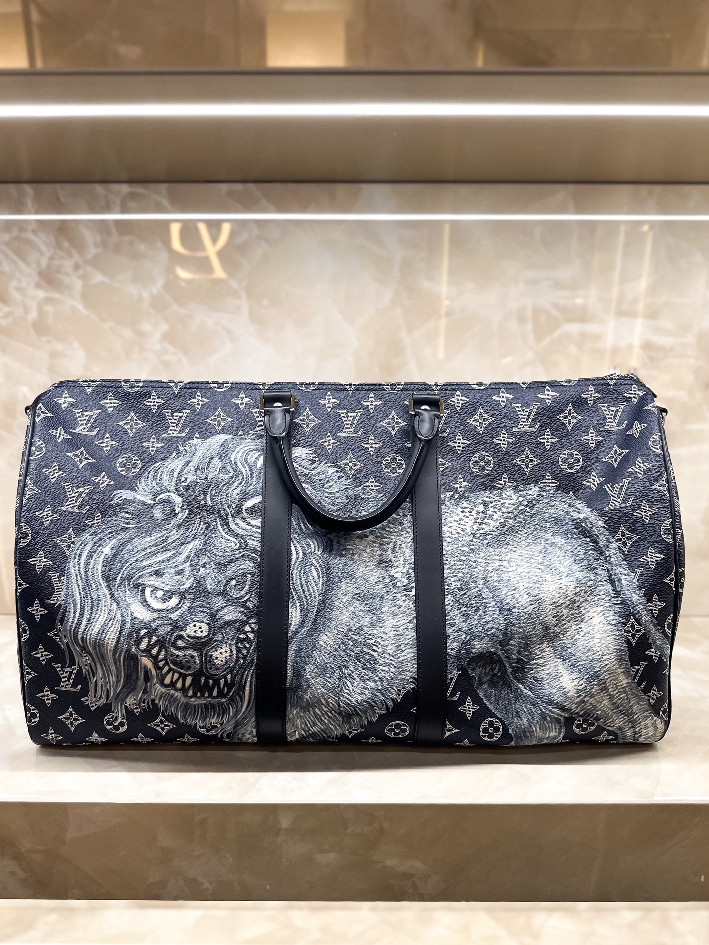 LV Keepall 55 Chapman Brothers Savana Ink Lion