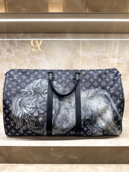 LV Keepall 55 Chapman Brothers Savana Ink Lion