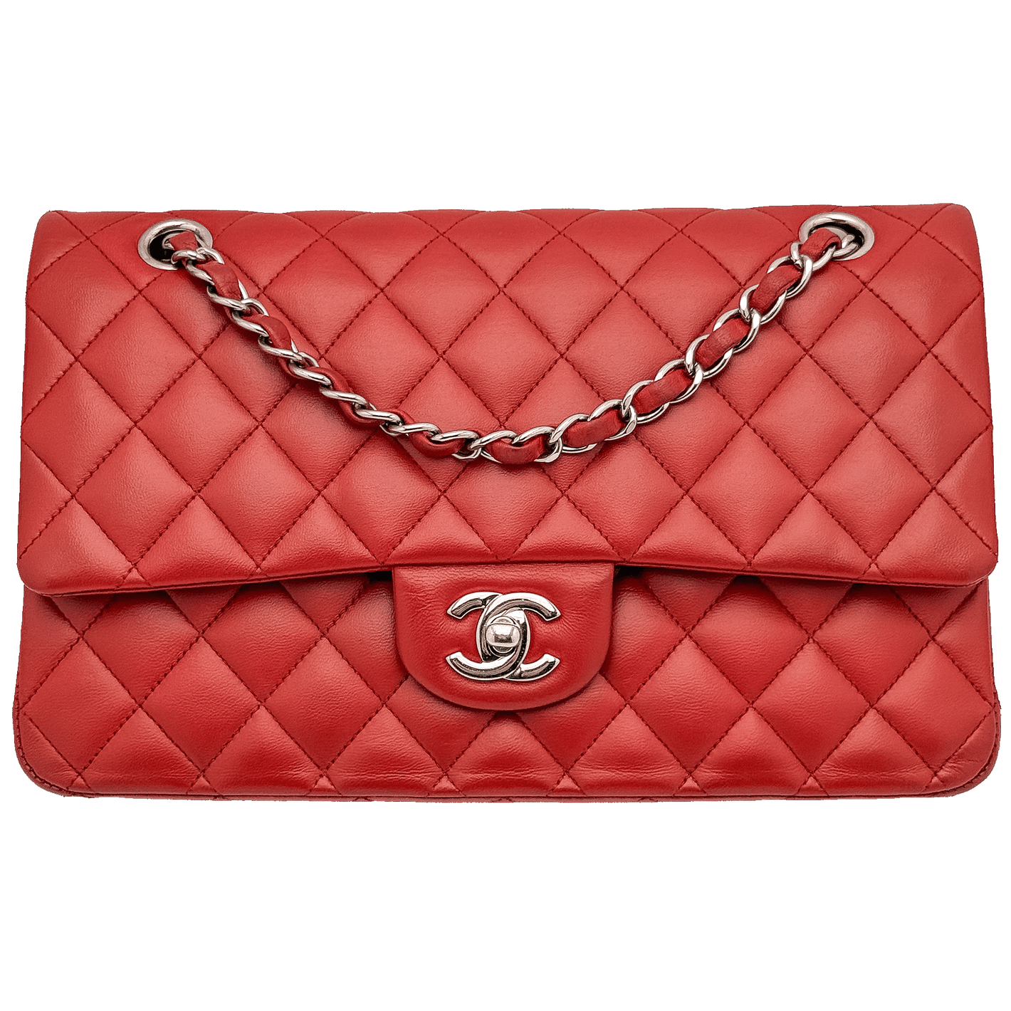 Chanel Classic 11.12 25 - Rossa/Lambskin - HW Silver